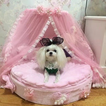 Load image into Gallery viewer, Pink Oval Pet Lace Dog Bed Kennel